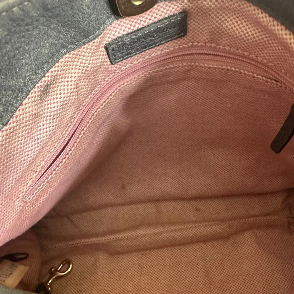 Dooney & Bourke Gray Pebble Leather Shoulder Bag